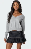 Edikted Eli Oversized V Neck Knit Top