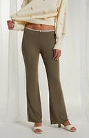 Beverly & Beck Rosette Knit Flare Pants