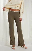 Beverly and Beck Rosette Knit Flare Pants