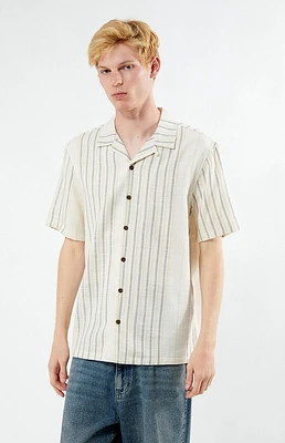 PacSun Neutral Striped Camp Shirt