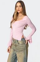 Edikted Rayna Cowl Neck Asymmetric Top