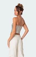 Edikted Mabel Metallic Faux Leather Corset