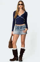 Edikted Corie Contrast V Neck Top