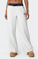 Edikted Contrast Embroidered Sweatpants