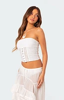 Edikted Lacey Linen Look Corset