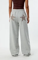 LA Hearts Leopard Star Baggy Sweatpants