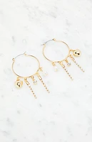 LA Hearts Rhinestone Heart Hoop Earrings