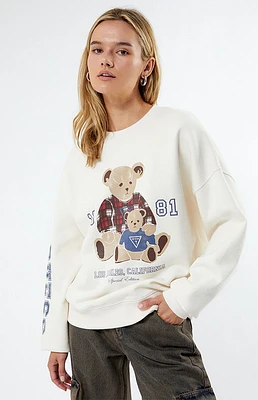 Guess Bear Oversized Crew Neck Sweatshirt