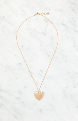 John Galt Gold Heart Locket Necklace