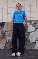 Pacsun Kids Stretch Black E-Waist Porter Baggy Cargo Pants