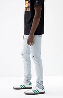 PacSun Stacked Skinny Light Indigo Destroyed Jeans