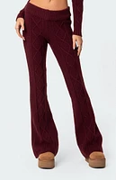 Edikted Ray Cable Knit Flared Pants