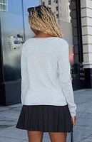 John Galt Gray Stella Cotton Sweater