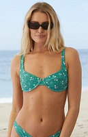 Billabong The Green Ribbed Underwire Bralette Bikini Top