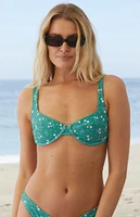 Billabong The Green Ribbed Underwire Bralette Bikini Top