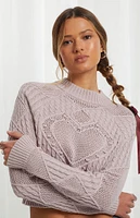 Beverly & Beck Lovely Heart Mock Neck Sweater