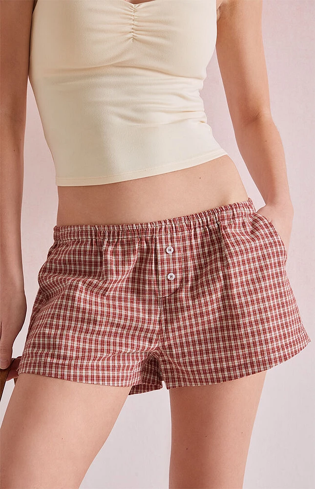 Beverly and Beck Plaid Micro Boxer Shorts