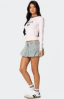 Edikted Jodi Denim Bubble Mini Skirt