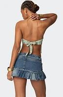 Edikted Kloe Backless Crochet Split Front Top