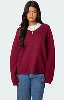 Edikted Martha Oversized V Neck Sweater