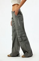 PacSun Dark Gray Low Rise Baggy Flare Cargo Pants