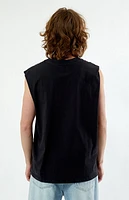 Pacsun Washed Black Sunshine Muscle Tank Top