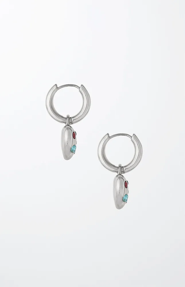 Rainbow Crystal Heart Earrings