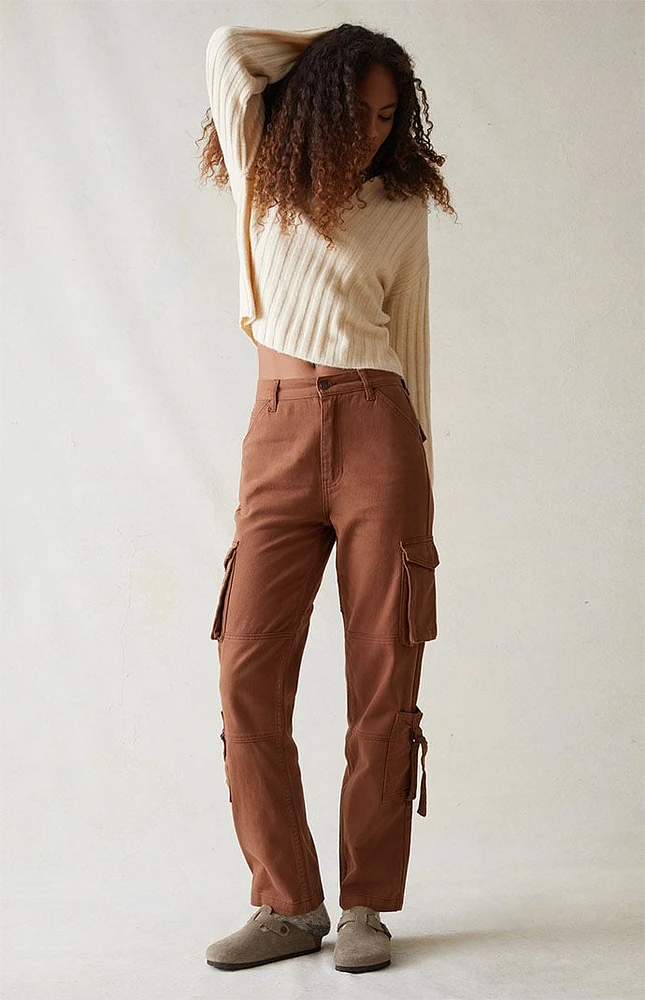 PacSun Comfort Stretch Brown Cargo Dad Pants