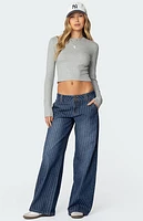 Edikted Cory Striped Low Rise Jeans