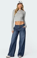 Edikted Cory Striped Low Rise Jeans