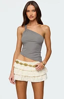 Edikted Knotted One Shoulder Asymmetric Top