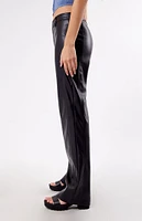 PacSun Faux Leather Low Rise Straight Leg Pants