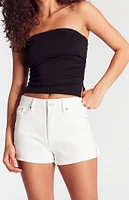 PacSun White Ripped High Waisted Denim Festival Shorts