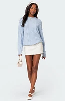 Edikted Jessy Cable Knit Oversized Sweater