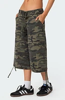 Edikted Camo Cargo Bermuda Shorts