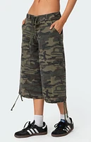 Edikted Camo Cargo Bermuda Shorts