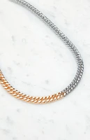 LA Hearts Two Toned Chain Necklace