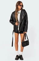 Edikted Wrenley Oversized Faux Leather Jacket
