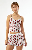 Playboy By PacSun Bunny Print Bow Tank Top