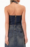 ABRAND Zendaya Denim Halter Top