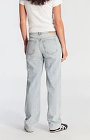 PacSun Jordyn Ripped Low Rise Straight Leg Jeans Light Indigo