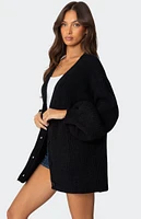 Edikted Mathilde Oversized V Neck Cardigan