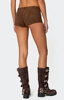 Edikted Sloane Faux Suede Micro Shorts