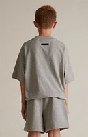 Fear of God Essentials Kids Dark Heather Oatmeal Fleece Soccer Sweat Shorts