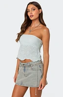 Edikted Scalloped Eyelet Tube Top