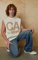 Pacsun Cream Sunshine Muscle Tank Top