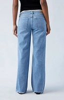 PacSun Medium Indigo Ripped Low Rise Girlfriend Jeans