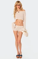 Edikted Riya Off Shoulder Knitted Crop Top