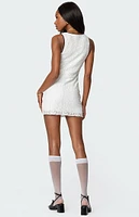 Edikted Selah Lace Contrast Mini Dress