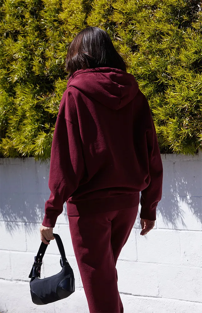 John Galt Burgundy Full Zip Hoodie